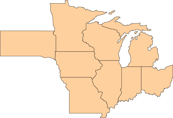 Map of Midwest Extension Offices